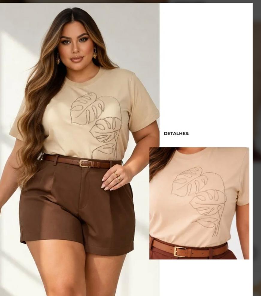 blusa plus size Brenda d/bordado — foto 1