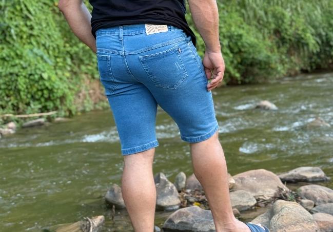 bermuda jeans plus size masculino A/sky palito — foto 2