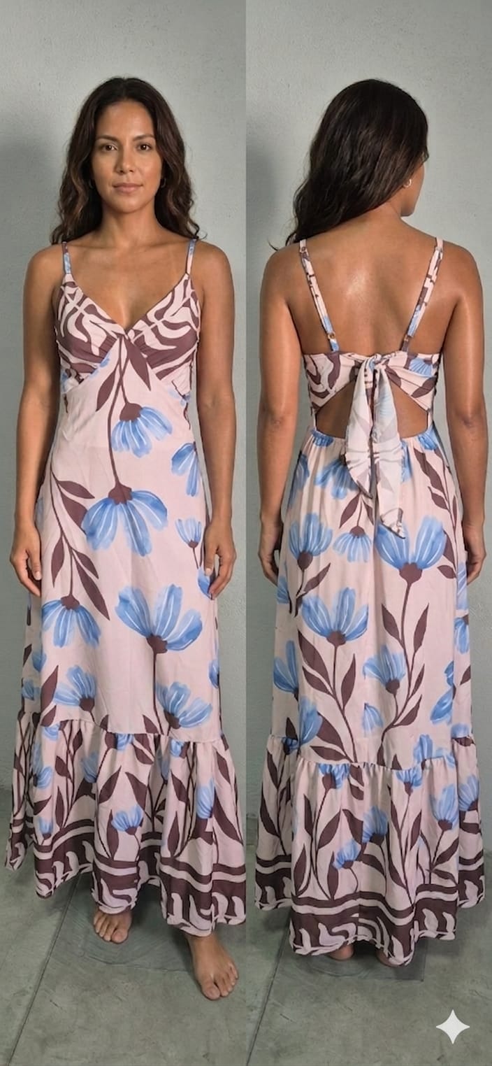 vestido longo estampado rafaela