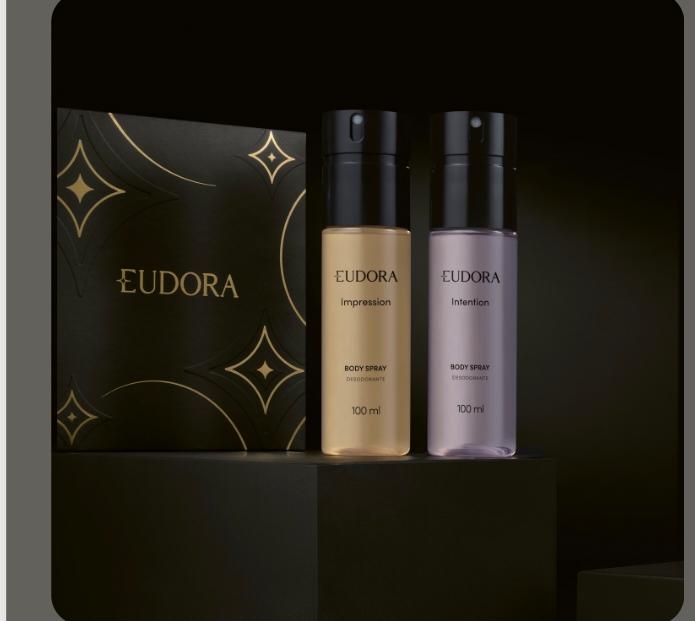 kit presente eudora body spray impression e intention