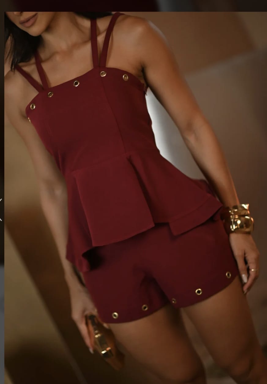 conjunto alfaiataria peplum ilhos — foto 1