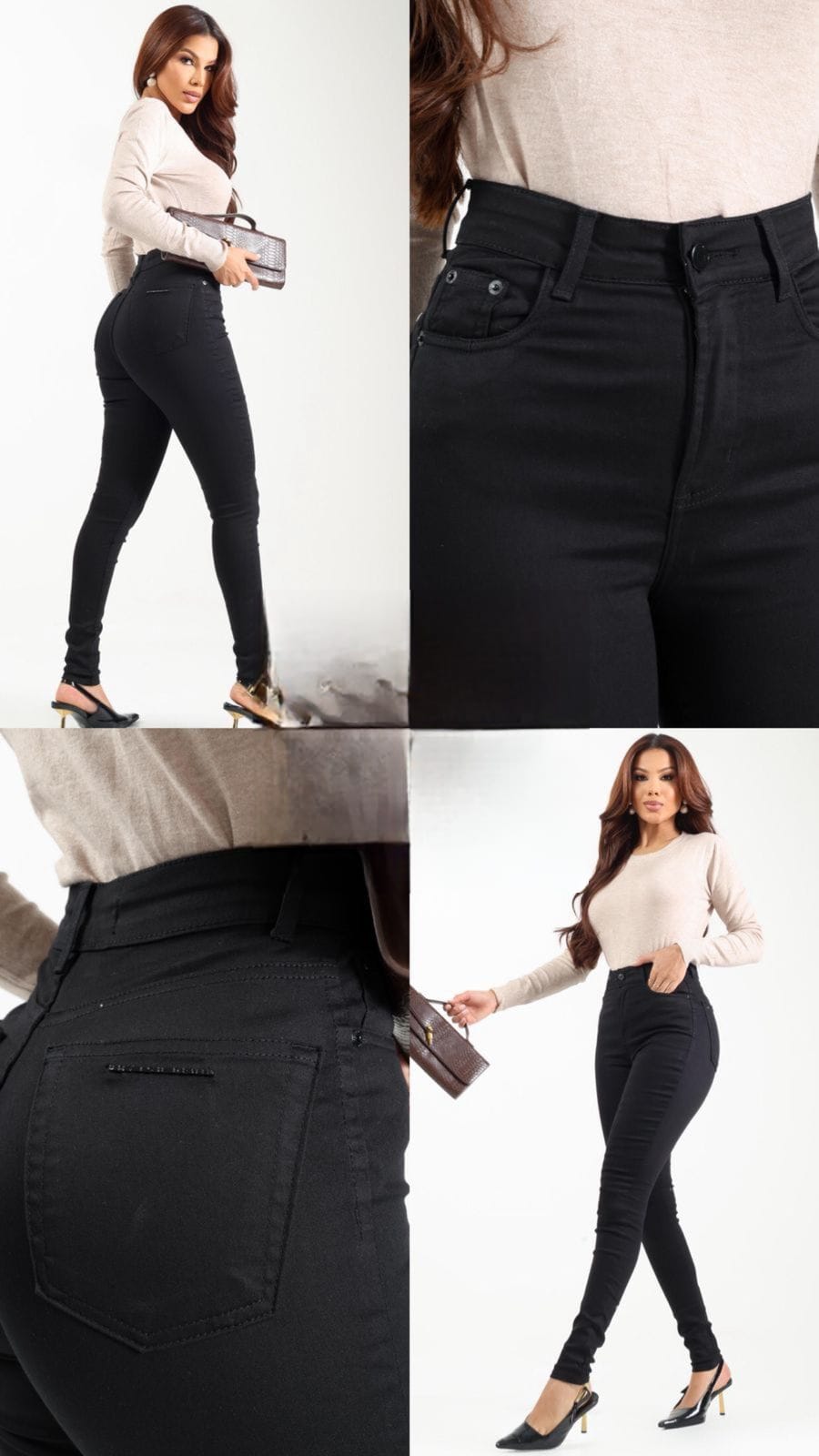 CALÇA BRYTCH SKINNY CINTURA ALTA ELASTANO
