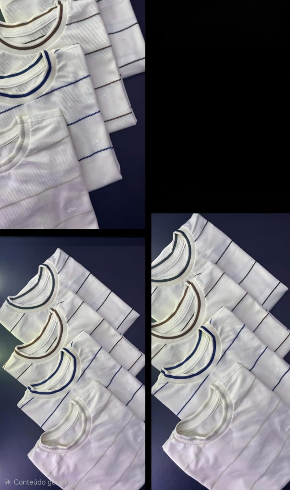 camiseta gola careca listrada texturizada — foto 1